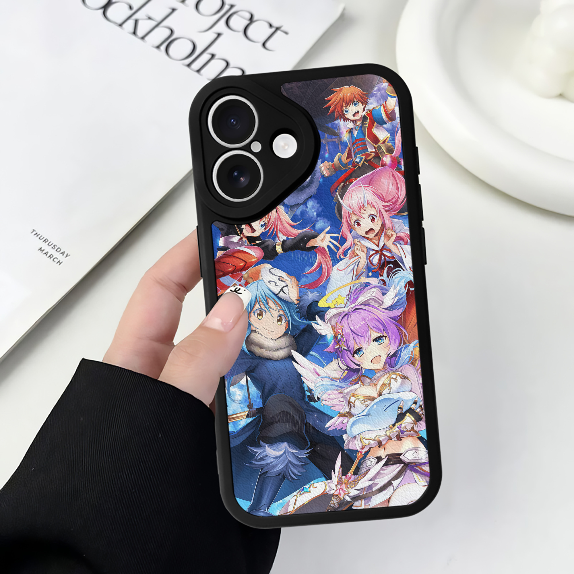 （画像用） 転スラ Regarding Reincarnated to Slime 【iPhone 16シリーズ対応】シリコンスマホケース（レザー調） 材質：シリコン